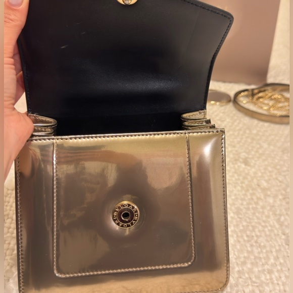 Bulgari Metallic Calfskin Serpenti Forever Top Handle Silver - Picture 5 of 10